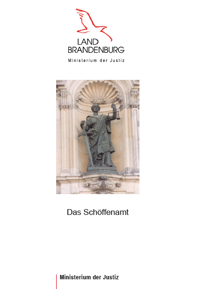 Titelbild der Broschüre "Das Schöffenamt"