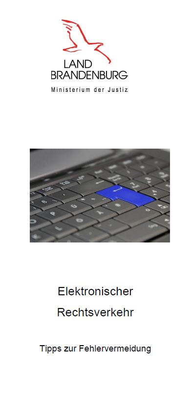 Titelbild Faltblatt: Elektronischer Rechtsverkehr