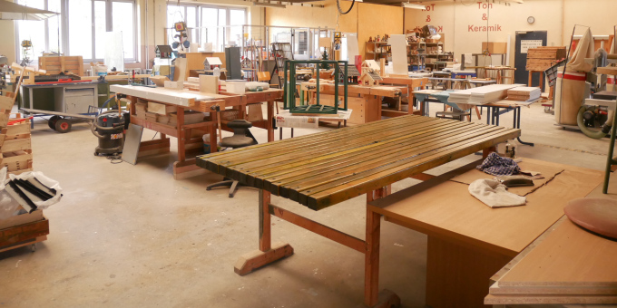 Werkstatt des Arbeitstrainings Holz und Keramik der JVA Nord-Brandenburg, Teilanstalt Neuruppin-Wulkow