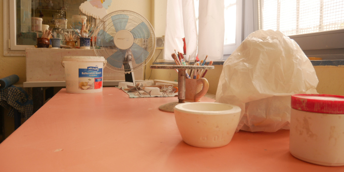 Werkstatt des Arbeitstrainings Holz und Keramik der JVA Nord-Brandenburg, Teilanstalt Neuruppin-Wulkow