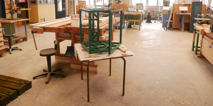 Werkstatt des Arbeitstrainings Holz und Keramik der JVA Nord-Brandenburg, Teilanstalt Neuruppin-Wulkow